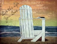 Reading on the Beach Words Fine Art Print