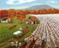 Cotton Field and Baker's Mtn Fine Art Print