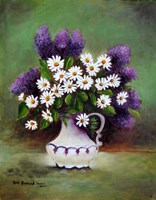 Butterfly Plant and Daisies Fine Art Print