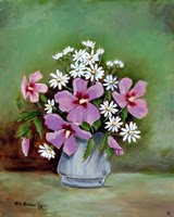 Hibiscus and Daisies Fine Art Print