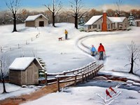 Old Springhouse in Winter Fine Art Print