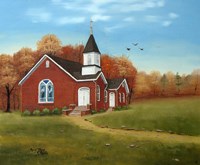 Palm Tree Church in Autumn Fine Art Print