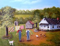 Pitching Horseshoes Fine Art Print