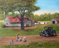 Shooting Marbles Fine Art Print