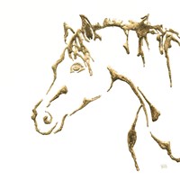 Gilded Cowpony on White Fine Art Print