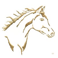 Gilded Filly on White Fine Art Print
