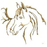 Gilded Mare on White Fine Art Print