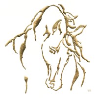 Gilded Stallion on White Fine Art Print