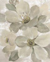 White on White Floral I Crop Neutral Fine Art Print