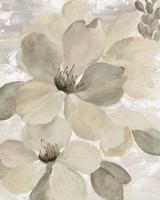 White on White Floral II Crop Neutral Fine Art Print