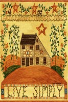 Live Simply Folk Art Garden Flag Fine Art Print