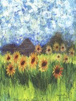 Sunflower Mountain Garden Flag Fine Art Print