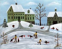 Winter Turkey Feeding Fine Art Print