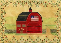Primtive American Red Barn Fine Art Print