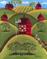 Red Apple Quilt Barns Fine Art Print