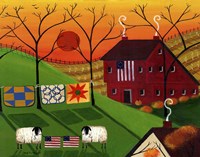 Americana Sunrise Sheep Fine Art Print