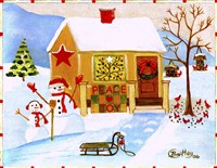 Snowman Peace And Joy Fine Art Print