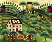 Mama's Country Quilt Houses On Harvest Hills Fine Art Print