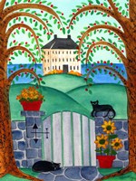 Two Cats By Ocean House Fine Art Print