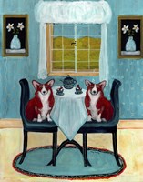 Doggie Tea Time Fine Art Print