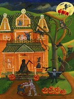 Halloween Skull House Fine Art Print