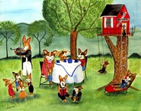 Corgi Dog Tea Party Fine Art Print