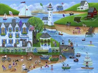 Folk Art Summertime Fun at Seaport Inn Fine Art Print