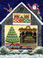 Santa Reindeer Christmas Eve Visit Fine Art Print