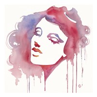 So She Flows (Watercolor portrait) Fine Art Print