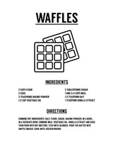 Waffle Recipe Black on White Fine Art Print