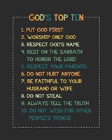 God's Top Ten Stitch Border - Orange Fine Art Print