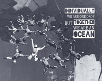 Together We Are An Ocean - Skydiving Team Grayscale Fine Art Print