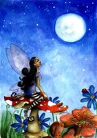 Fairy On A Toadstool Fine Art Print