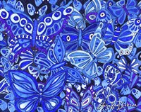Indigo Butterfly Collage Fine Art Print