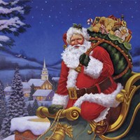 Roof Top Santa Fine Art Print