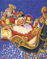 Santa Sleigh Sparkles Fine Art Print