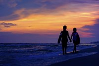 Sunset Board Kids Fine Art Print