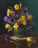 Iris in Cloisonne Vase Fine Art Print