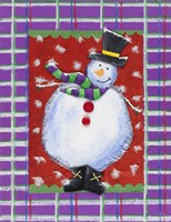 Happy Snowman in Boots Fine Art Print