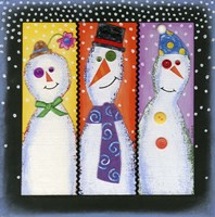 Three Tall Snowmen Fine Art Print