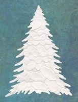 Snowy Fir Tree on Blue Fine Art Print
