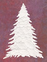 Snowy Fir Tree on pink Fine Art Print