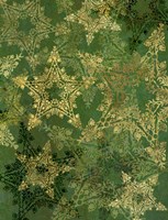 Star Pattern Green and Gold Fine Art Print