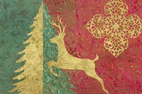 Xmas Tree and Deer Framed Print