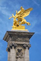 Golden Fame Statue On Pont Alexandre III - II Fine Art Print