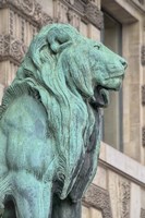 Lion Statue Of The Lions Gate Of The Louvre Fine Art Print