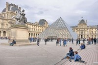 Louvre Palace And Pyramid IV Framed Print