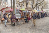Monmartre Artist Working On Place du Tertre IV Fine Art Print