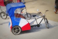 Pedicab In Paris Fine Art Print