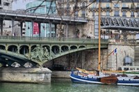 Pont de Bir Hakeim With Boat Fine Art Print